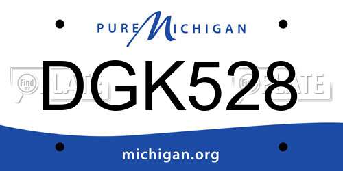 DGK528 Michigan License Plate