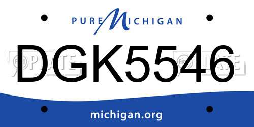 DGK5546 Michigan License Plate