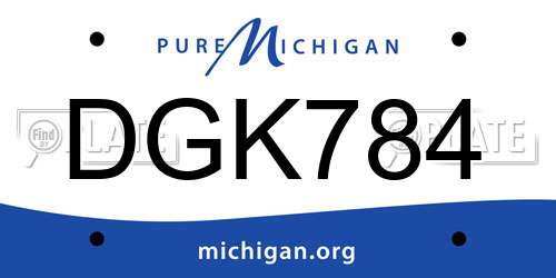DGK784 Michigan License Plate