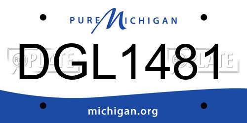 DGL1481 Michigan License Plate