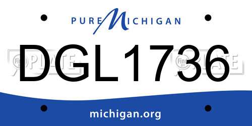 DGL1736 Michigan License Plate