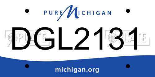 DGL2131 Michigan License Plate