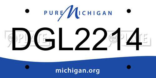 DGL2214 Michigan License Plate