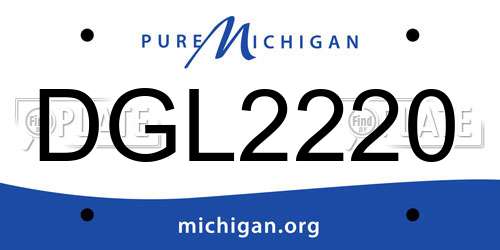 DGL2220 Michigan License Plate