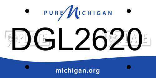 DGL2620 Michigan License Plate