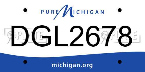 DGL2678 Michigan License Plate
