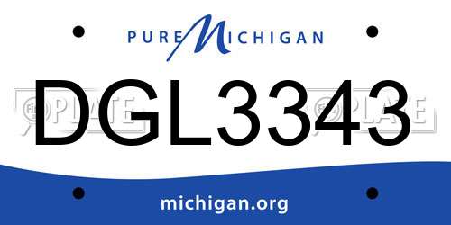 DGL3343 Michigan License Plate