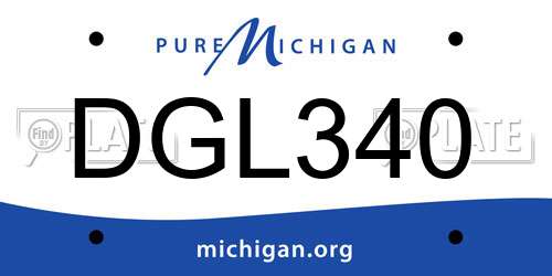 DGL340 Michigan License Plate