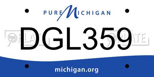DGL359 Michigan License Plate
