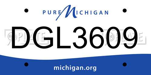 DGL3609 Michigan License Plate