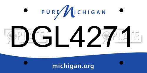 DGL4271 Michigan License Plate