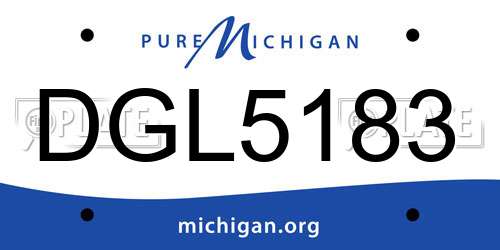 DGL5183 Michigan License Plate