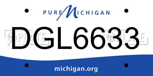 DGL6633 Michigan License Plate