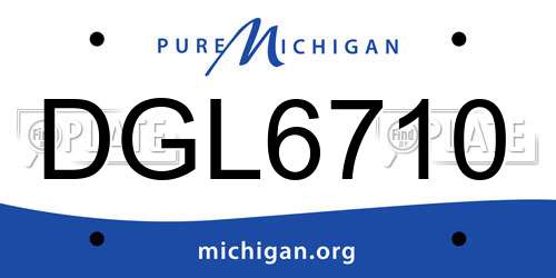 DGL6710 Michigan License Plate