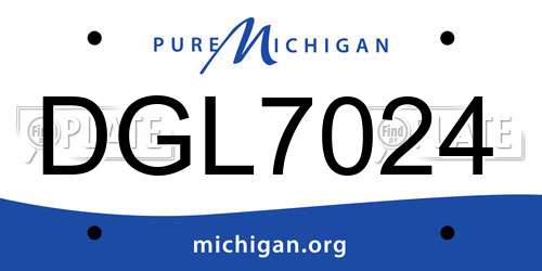DGL7024 Michigan License Plate