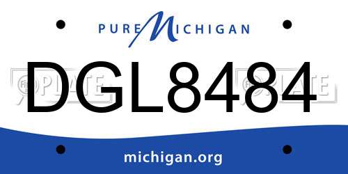 DGL8484 Michigan License Plate