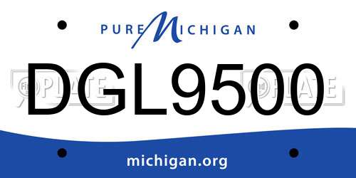 DGL9500 Michigan License Plate