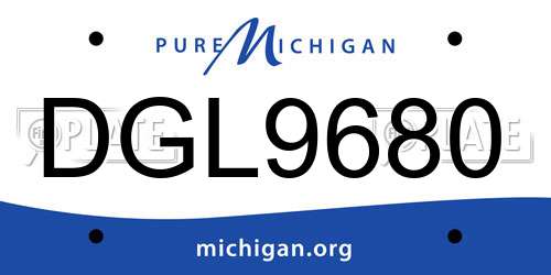DGL9680 Michigan License Plate