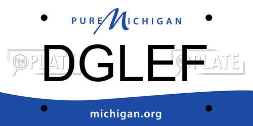 DGLEF Michigan License Plate