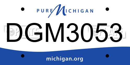 DGM3053 Michigan License Plate