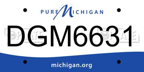 DGM6631 Michigan License Plate