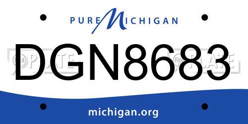 DGN8683 Michigan License Plate