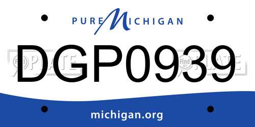 DGP0939 Michigan License Plate