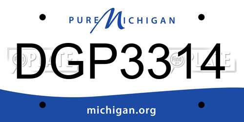 DGP3314 Michigan License Plate