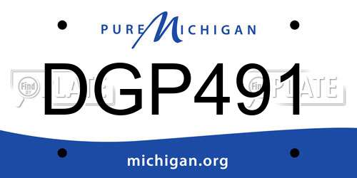 DGP491 Michigan License Plate