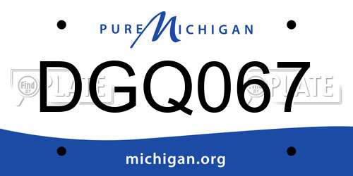 DGQ067 Michigan License Plate