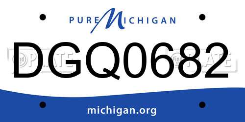 DGQ0682 Michigan License Plate