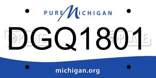 DGQ1801 Michigan License Plate