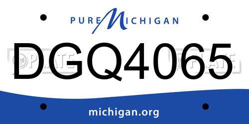DGQ4065 Michigan License Plate