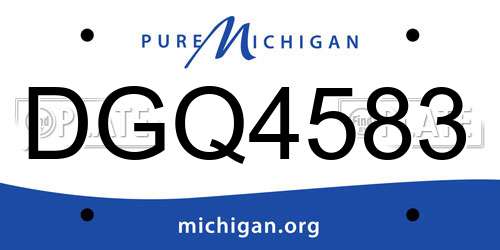 DGQ4583 Michigan License Plate