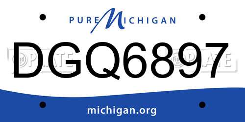 DGQ6897 Michigan License Plate