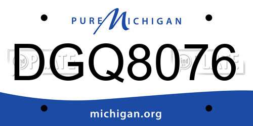 DGQ8076 Michigan License Plate