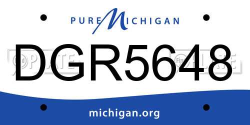 DGR5648 Michigan License Plate