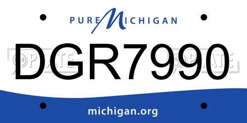 DGR7990 Michigan License Plate