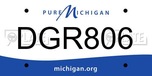 DGR806 Michigan License Plate