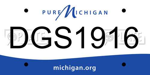 DGS1916 Michigan License Plate