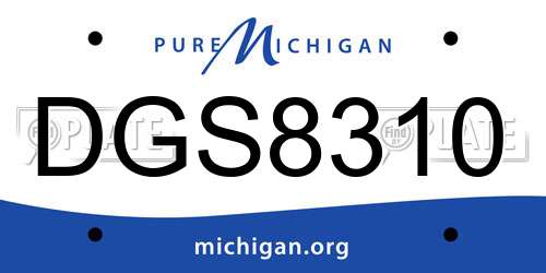 DGS8310 Michigan License Plate