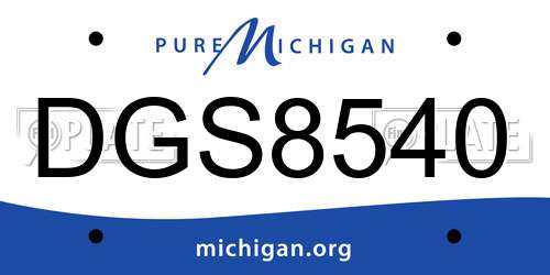 DGS8540 Michigan License Plate
