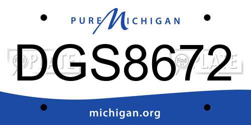 DGS8672 Michigan License Plate