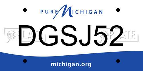 DGSJ52 Michigan License Plate