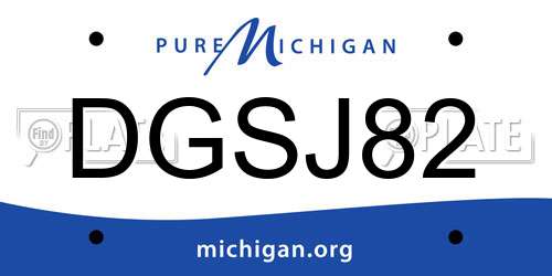 DGSJ82 Michigan License Plate