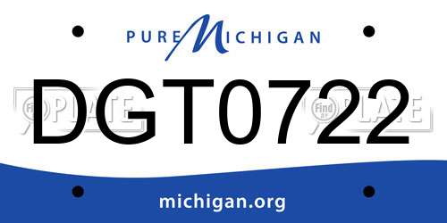 DGT0722 Michigan License Plate