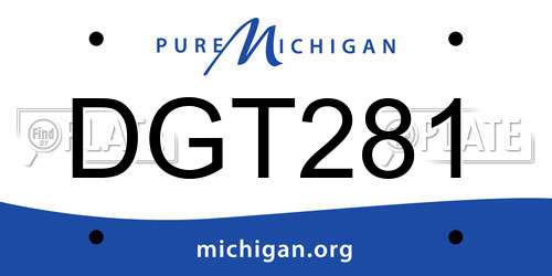 DGT281 Michigan License Plate