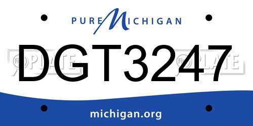 DGT3247 Michigan License Plate