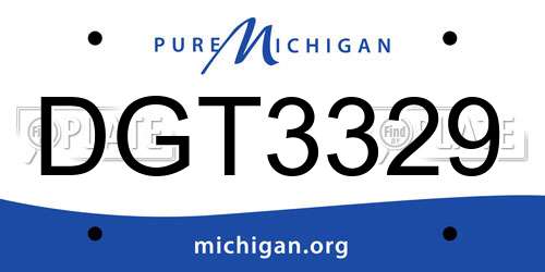 DGT3329 Michigan License Plate
