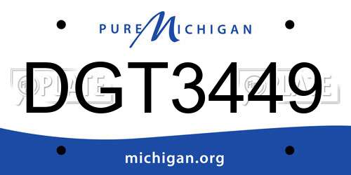 DGT3449 Michigan License Plate